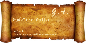 Györke Anita névjegykártya