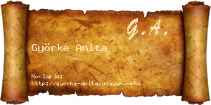 Györke Anita névjegykártya