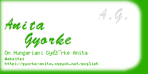 anita gyorke business card